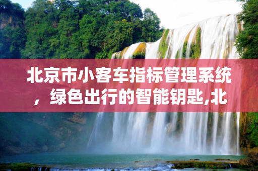 北京市小客车指标管理系统，绿色出行的智能钥匙,北京市小客车指标管理系统