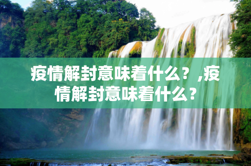 疫情解封意味着什么？,疫情解封意味着什么？