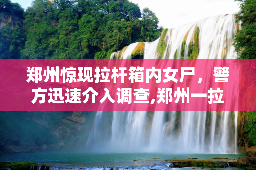 郑州惊现拉杆箱内女尸，警方迅速介入调查,郑州一拉杆箱内发现女尸